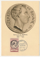 FRANCE => Carte Maximum => 12F Gérard De Nerval - Cachet Premier Jour PARIS 11 Nov 1955 - 1950-1959