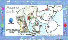 Télécarte INDONESIE * TURTLE * ELEPHANT  (2249)  PHONECARD  * TORTUE *  TELEFONKARTE * SCHILDKRÖTE - Turtles