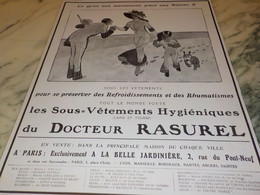 ANCIENNE PUBLICITE  RAYON X LES SOUS VETEMENT DU DOCTEUR RASUREL 1912 - Programme