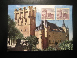 1966 Alcazar De Segovia Fortress Castillo Castle Chateau Maxi Maximum Card SPAIN - Châteaux