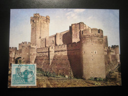 1966 La Mota Medina Del Campo Valladolid Castillo Castle Chateau Maxi Maximum Card SPAIN - Châteaux