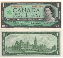 CANADA  $ 1 Dollar    "Centennial Of Candian Confederation /  Queen Elizabeth II"   P84b     1967  UNC - Canada