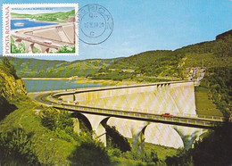 SCIENCE, ENERGY, BICAZ DAM, WATER POWER PLANT, MAXIMUM CARD, 1978, ROMANIA - Wasser