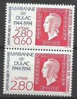 France Paire N° 2863a Et 2864  Journée Du Timbre 1994 Marianne De Dulac Neufs  * *     B/TB Voir Scans  Soldé  ! ! ! - Journée Du Timbre