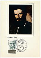 FRANCE - Carte Maximum - 1,00 + 0,20 Léon TOLSTOÏ - Obl Premier Jour PARIS 15 Avril 1978 - 1970-1979