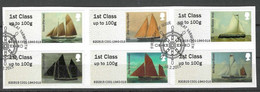 GROSBRITANNIEN GRANDE BRETAGNE GB 2015 POST&GO WORKING SAIL SET 6V USED SG FS117-22 MI AT81-86 YT TD 81-86 - Post & Go Stamps