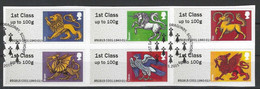 GROSBRITANNIEN GRANDE BRETAGNE GB 2015 POST&GO GOHERALDIC BEASTS SET 6V USED SG FS123-28 MI AT 87-92 YT TD 87-92 - Post & Go (automatenmarken)