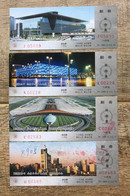 China Platform Ticket Of Beijing Railway Bureau, Platform Ticket Of Beijing's Top Ten Contemporary Buildings,4 Pcs - World