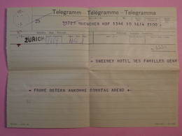 BP7 SUISSE   BELLE LETTRE TELEGRAMME  1945 ZURICH    +AFFRANCH. INTERESSANT ++ - Telegraafzegels