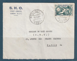 AEF - YT N° 245 - Gabon - Port Gentil - Par Avion Pour Paris 1959 Société Du Haut Ogooue - 1959 - Lettres & Documents