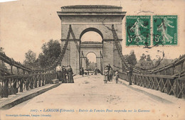 Langon * Route Et Entrée De L'ancien Pont Suspendu Sur La Garonne - Langon