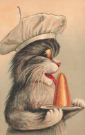 Chat Humanisé * CPA Illustrateur BOULANGER ? * Cuisto Cook Cusinier Gateau * Chats Cat Cats Katze - Katten