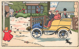 Harry ELIOTT * CPA Illustrateur Art Nouveau Harry Eliott * Automobile Voiture Chauffeur Homme Femme Enfant - Elliot