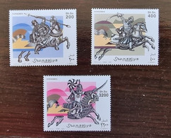 SOMALILAND Chevaux, Chevaux Stylisés, Yvert N°890/92** MNH. Neuf Sans Charnière - Hippisme