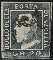 20 Gr Grigio Ardesia Pos.24 Sass 13 Usato Marginato - Sicilië