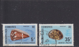 COMORES - COMORO ISL. - 1971 - O / FINE CANCELLED - SHELLS , COQUILLAGES , CARACOLAS , Yv. 72, 75    Mi. 129, 132 - Usados