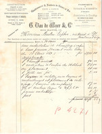 Facture 1900 Anvers G. Van De Wiyer & C° Chaudronnerie & Fonderie De Cuivre Et Fer > Fontaine L'Evêque - Petits Métiers