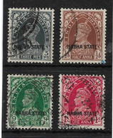 INDIA - NABHA 1938 SET TO 1a SG 77/80 FINE USED Cat £12.50 - Nabha