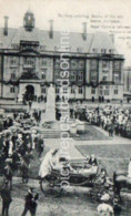 KING UNVEILING STATUE ROYAL VICTORIA HOSPITAL OLD BW POSTCARD NEWCASTLE ON TYNE 1908 - Newcastle-upon-Tyne