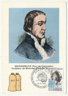 FRANCE - Carte Maximum - 0,50 + 0.10 Chomedey De Maisonneuve - Obl Premier Jour 10 NEUVILLE S/VANNE 19/2/1972 - 1970-1979
