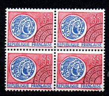 Préoblitéré Yvert N° 127 ** - 0,35 Monnaie Gauloise, Bloc De 4 - 1964-1988