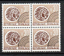 Préoblitéré Yvert N° 131 ** - 0,30 Monnaie Gauloise, Bloc De 4 - 1964-1988