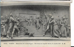 75  PARIS MONUMENT DE LA   REPUBLIQUE BAS RELIEF LEOPOLD MORICE 1792 REVOLUTION FRANCAISE N°1642  PERSONNAGES - Statues