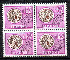 Préoblitéré Yvert N° 141 ** - 0,62 Monnaie Gauloise, Bloc De 4 - 1964-1988