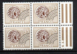 Préoblitéré Yvert N° 143 ** - 0,95 Monnaie Gauloise, Bloc De 4 - 1964-1988