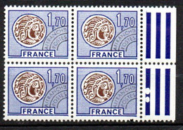 Préoblitéré Yvert N° 145 ** - 1,70 Monnaie Gauloise, Bloc De 4 - 1964-1988