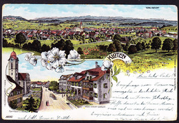 1913 Aus Kloten Gelaufene Litho AK: Gruss Aus Kloten, Etwas Gerundete Ecken - Kloten