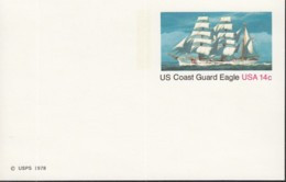 USA Postkarte, 14c, Coast Guard Eagle, 1978, Segelschiff - Autres & Non Classés