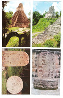 4 Cards - Guatemala - Tikal - Maya - Temple Of The Giant Jaguar - Dios Del Maiz - Temple De Las Mascaras Altar - Guatemala