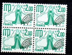Préoblitéré Yvert N° 153 ** - 2,00 Signes Du Zodiaque "Vierge", Bloc De 4 - 1964-1988