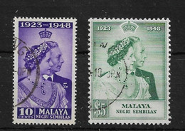 MALAYA - NEGRI SEMBILAN 1948 SILVER WEDDING SET FINE USED Cat £32+ - Negri Sembilan
