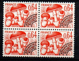 Préoblitéré Yvert N° 158 ** - 0,64 Champignons "Oronge", Bloc De 4 - 1964-1988