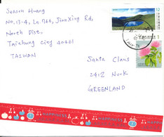 Taiwan Cover Sent To Santa Claus Greenland 2014 Topic Stamps - Storia Postale