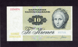 DANMARK - 10 KRONER - VERTICAL LIGHT FOLD TRACE - Dinamarca