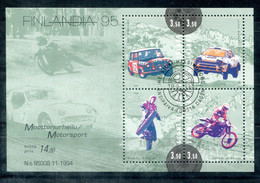 FINNLAND Block 16, Bl.16 FD Canc. - Rallye, Auto, Motorrad, Motocross, Car, Bicycle  - FINLAND / FINLANDE - Blocs-feuillets