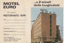 CARTOLINA  NICHELINO,TORINO,PIEMONTE-HOTEL EURO-RISTORANTE-BAR-A 2 MINUTI DALLA TANGENZIALE-BELLA ITALIA,NON VIAGGIATA - Bares, Hoteles Y Restaurantes
