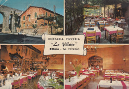 CARTOLINA  ROMA,LAZIO-HOSTARIA PIZZERIA "LA VILLETTA"-VIA DELLA STAZ.TUSCOLANA-STORIA,CULTURA,BELLA ITALIA,NON VIAGGIATA - Cafes, Hotels & Restaurants