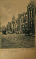 Helmond (N - Br.) Kerkstraat Gezien Vanaf De Markt (Veel Volk) Ca 1900 Topkaart - Helmond