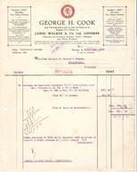 Facture 1926 Georges H. Cook Anvers Concessionnaire Garnitures Lion Pour Haute Pression J.Walker & Cie - Petits Métiers