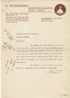 FA 2940 / FACTURE -  S. WIJNBERG  MUZIEKINSTRUMENTTEN RADIO  PIANO'S AMSTERDAM   PAYS-BAS   1933 - Netherlands