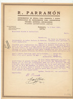 FA 2944 / FACTURE -  INSTRUMENTOS DE MUSICA  PIANOS AUTOPIANOS ARPAS   R. PARRAMON    BARCELONA  ESPAGNE  1932 - España