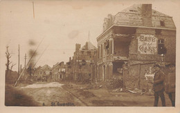St Quentin * Carte Photo * Rue Et Café De La Gare * Ww1 Bombardement Guerre 1914 1918 - Saint Quentin