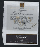 Etiquette Vin  Domaine De La Garenne Bandol 2020  Comte Jean De Balincourt " Femme" - Vino Rosado