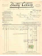 Facture 1938 Dutry Colson Gand Quincaillerie - Straßenhandel Und Kleingewerbe