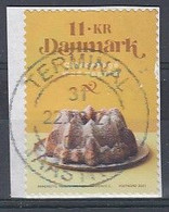 Denmark 2021. Cake. Really Used Stamp On Fragment. - Oblitérés