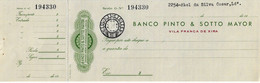 Portugal , Banco Pinto & Sotto Mayor ,  Cheque , Check , White Seal Revenue $10 - Chèques & Chèques De Voyage